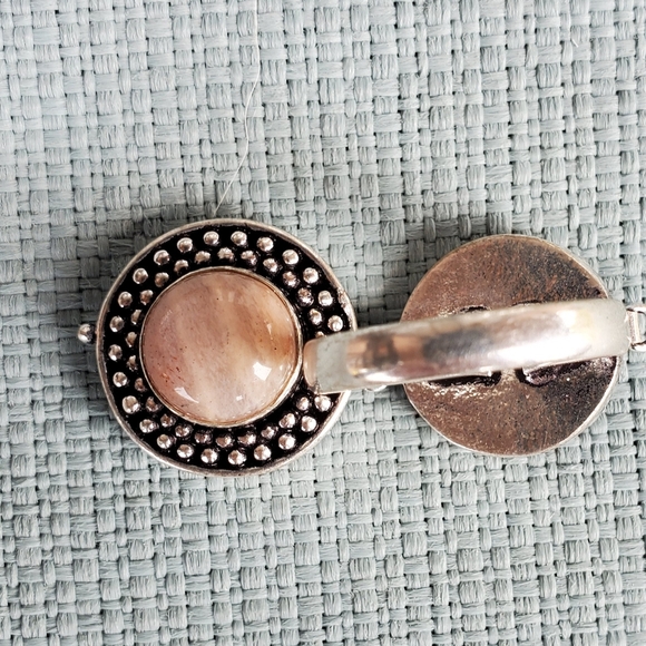 New Natural Sunstone 925 Silver Poison Ring. - Picture 3 of 12